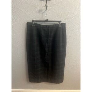 Vintage Plaid Pendleton Virgin Wool Skirt Green Navy Lined Size 16 Women
